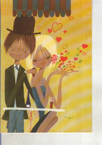 Postal 015293: Pareja tomando un vino, ilustracion de Tamorol ?
