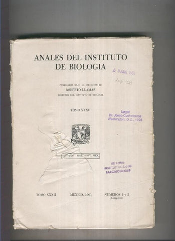 Anales del Instituto de Biologia tomo XXXII