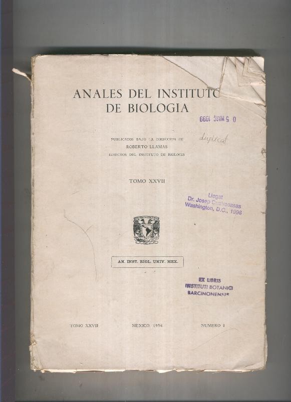 Anales del Instituto de Biologia tomo XXVII