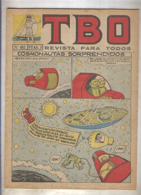 TBO numero 402: Cosmonautas sorprendidos (Blanco), (numerado 1 en trasera)