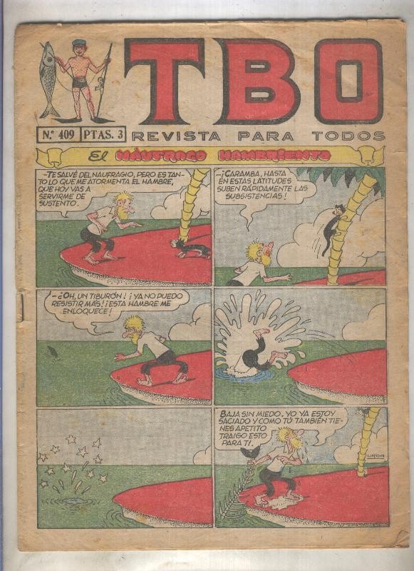 TBO numero 409: El naufrago hambriento (Urda), (numerado 2 en trasera)