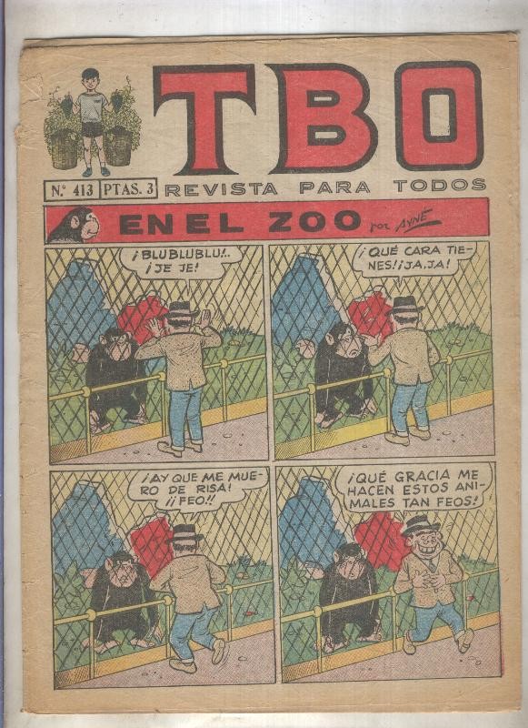 TBO numero 413: En el zoo (Ayne), (numerado 1 en trasera)