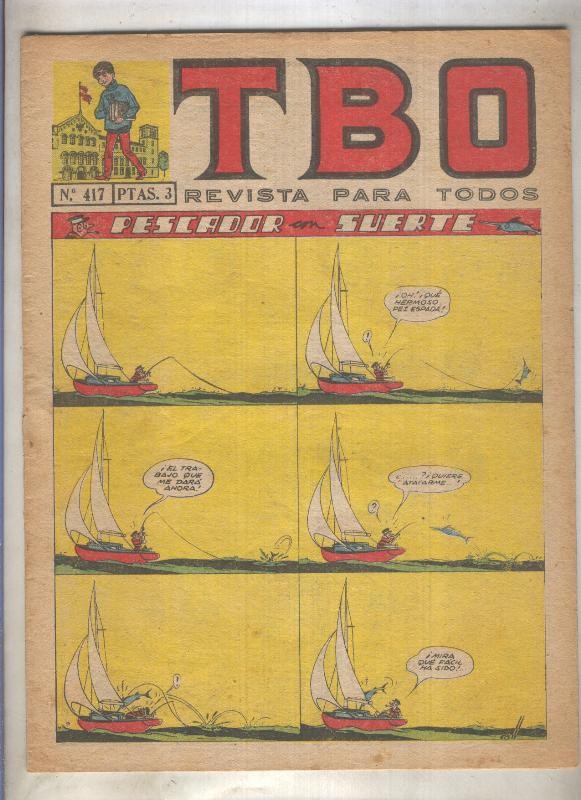 TBO numero 417: Pescador con suerte (Coll), (numerado 1 en trasera)