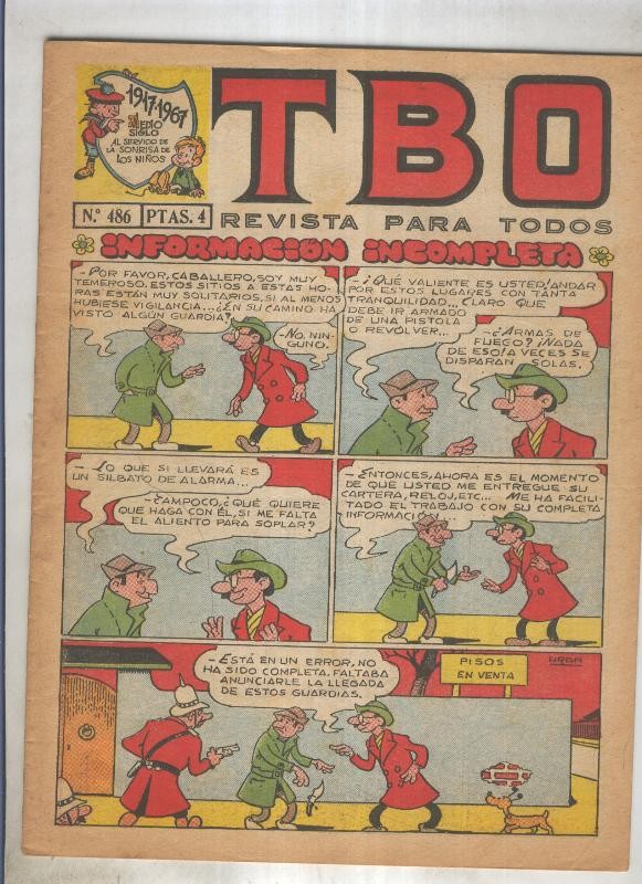 TBO numero 486: Informacion incompleta (Urda), (numerado 2 en trasera)