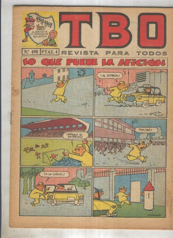 TBO numero 490: Lo que puede la aficion (Moreno), (numerado 2 en trasera)