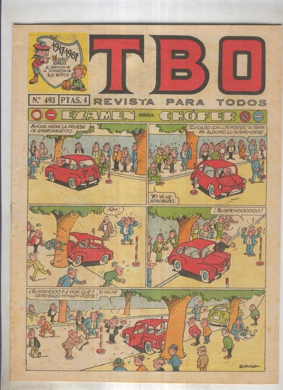 TBO numero 493: Examen para chofer (Blanco), (numerado 1 en trasera)