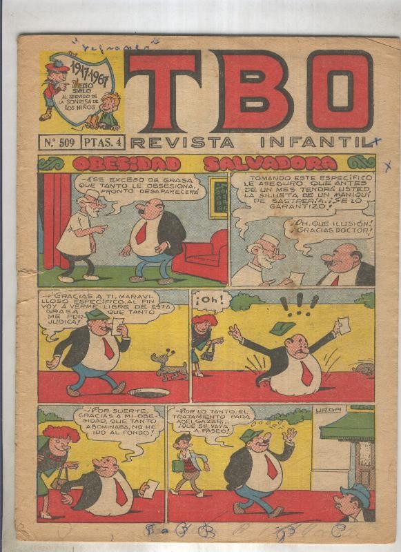 TBO numero 509: Obesidad salvadora (Urda), (numerado 3 en trasera)