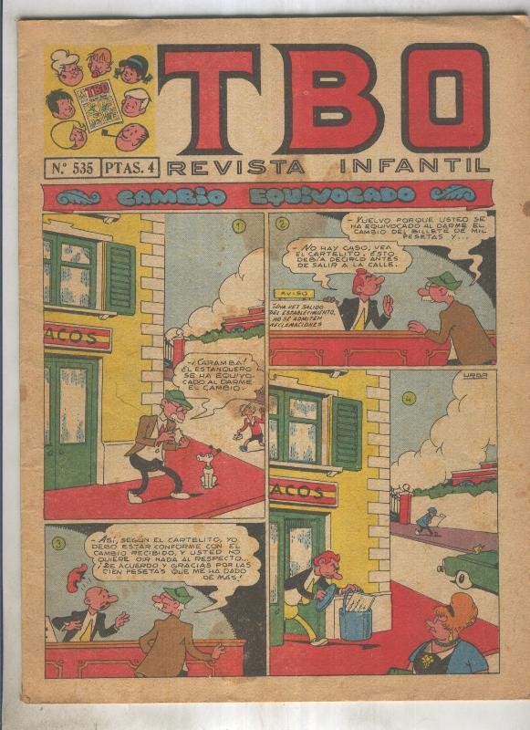 TBO numero 535: Cambio equivocado (Urda), (numerado 1 en trasera)