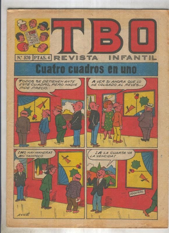 TBO numero 570: Cuatro cuadros en uno (Ayne), (numerado 1 en trasera)