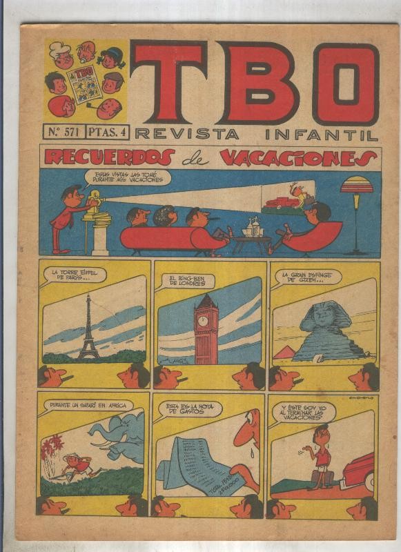 TBO numero 571: Recuerdos de vacaciones (Moreno), (numerado 3 en trasera)