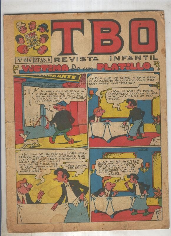 TBO numero 614: Victima de un platillo (Urda), (numerado 2 en trasera)