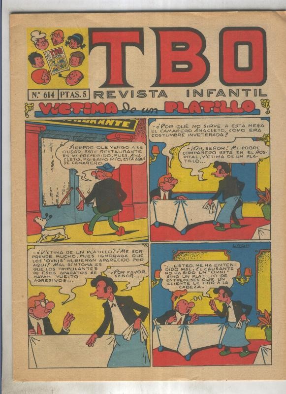 TBO numero 614: Victima de un platillo (Urda), (numerado 4 en trasera)