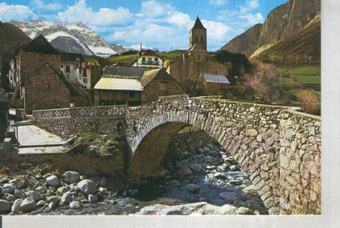 Postal 015757: Puente romanico sobre el rio Barrosa en Bielsa, Pirineo aragones
