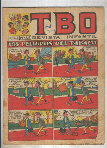 TBO numero 632: Los peligros del tabaco (Salvador Mestre), (numerado 2 en trasera)