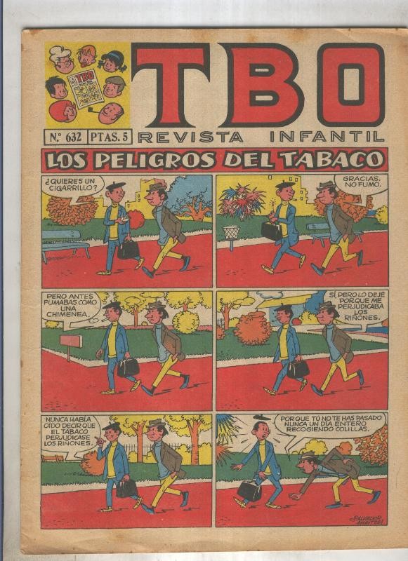 TBO numero 632: Los peligros del tabaco (Salvador Mestre), (numerado 7 en trasera)