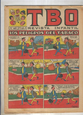 TBO numero 632: Los peligros del tabaco (Salvador Mestre), (numerado 7 en trasera)