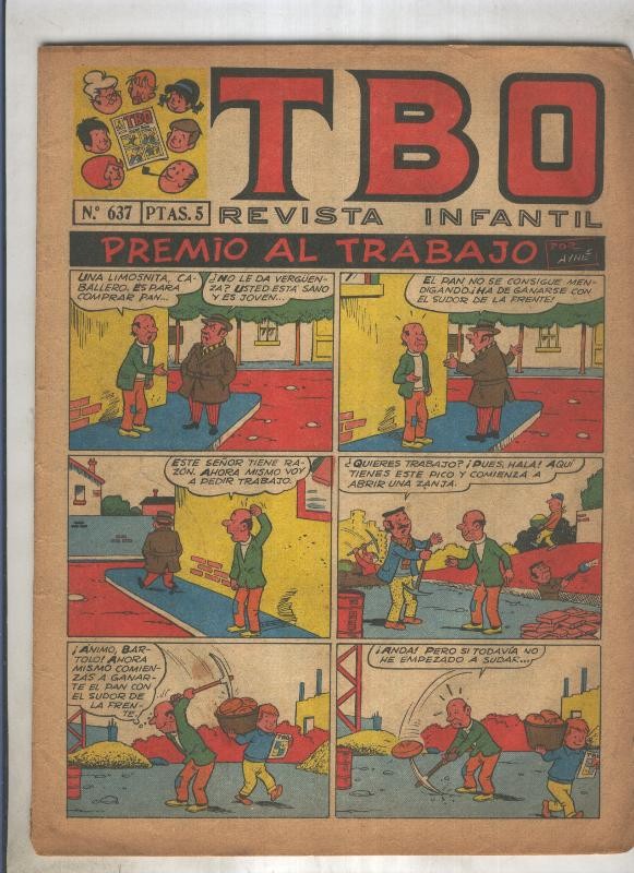 TBO numero 637: Premio al trabajo (Ayne), (numerado 1 en trasera)