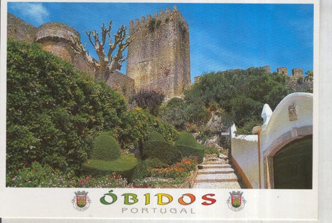 Postal 015797: Jardines de la torre de menagem do castelo de Obidos, Portugal