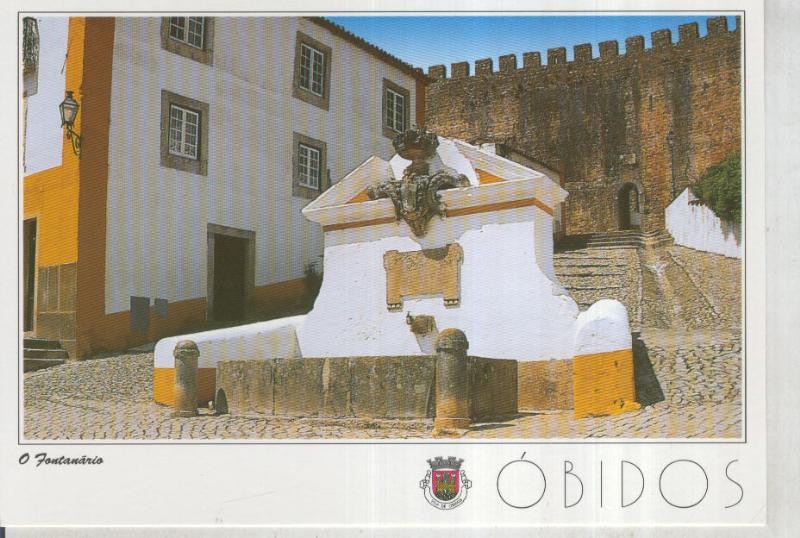 Postal 015801: Fuente entrada castillo de Obidos, Portugal