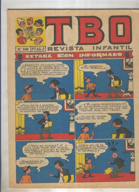 TBO numero 646: Estaba bien informado (Urda), (numerado 1 en trasera)