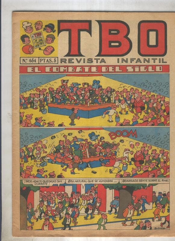 TBO numero 654: El combate del siglo (Blanco), (numerado 1 en trasera)