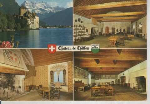 Postal 015844: Vistas del castillo de Chillon pres Montreux 