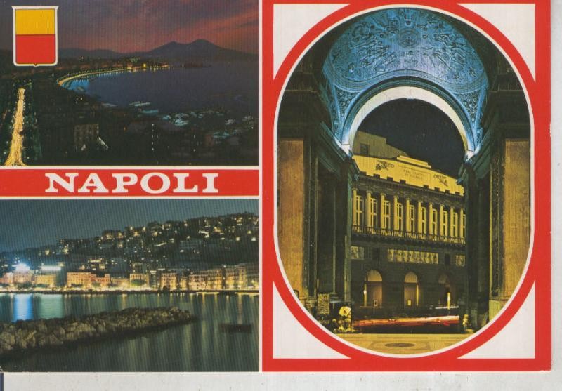 Postal 015857: Napoles de noche, italia