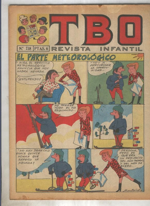TBO numero 738: El parte meteorologico (Muntañola), (numerado 1 en trasera)