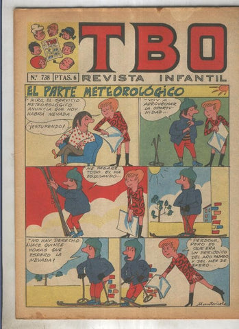 TBO numero 738: El parte meteorologico (Muntañola), (numerado 1 en trasera)
