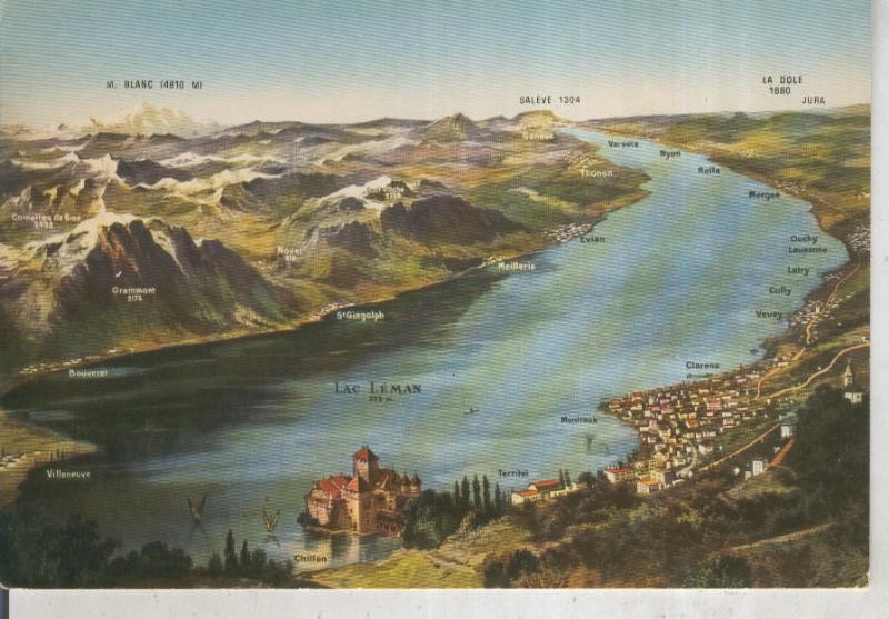 Postal 015861: Lago Leman en Suiza