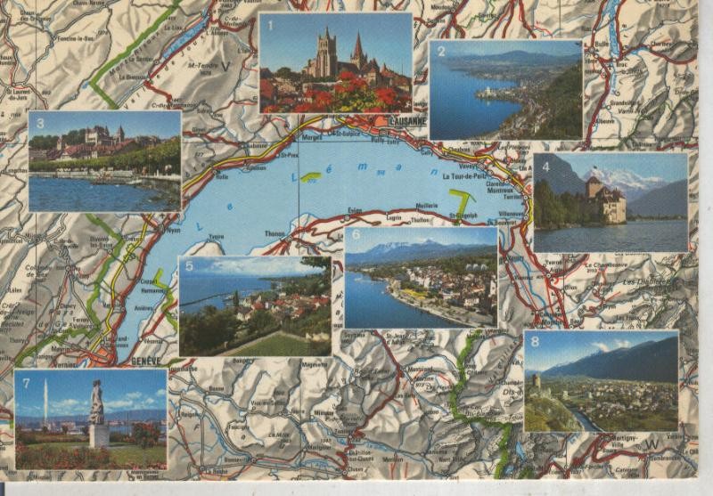 Postal 015863: Vistas del Lago Leman en Suiza