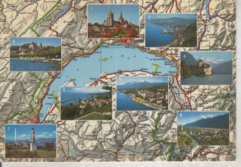 Postal 015863: Vistas del Lago Leman en Suiza