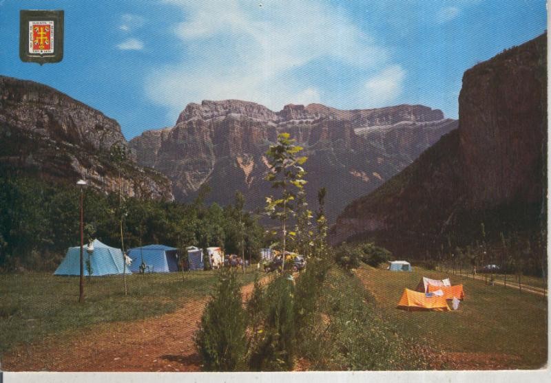 Postal 015900: Camping en el valle de Ordesa en el pirineo aragones
