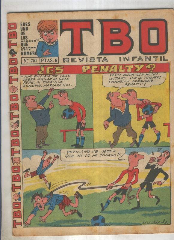 TBO numero 751: Es penalty (Muntañola), (numerado 2 en trasera)