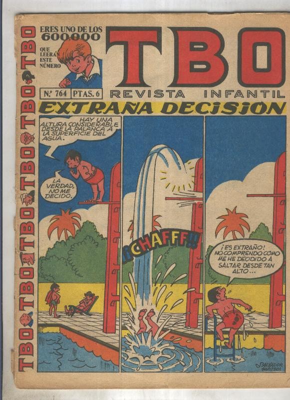 TBO numero 764: Extraña decision (Salvador Mestre), (numerado 1 en trasera)