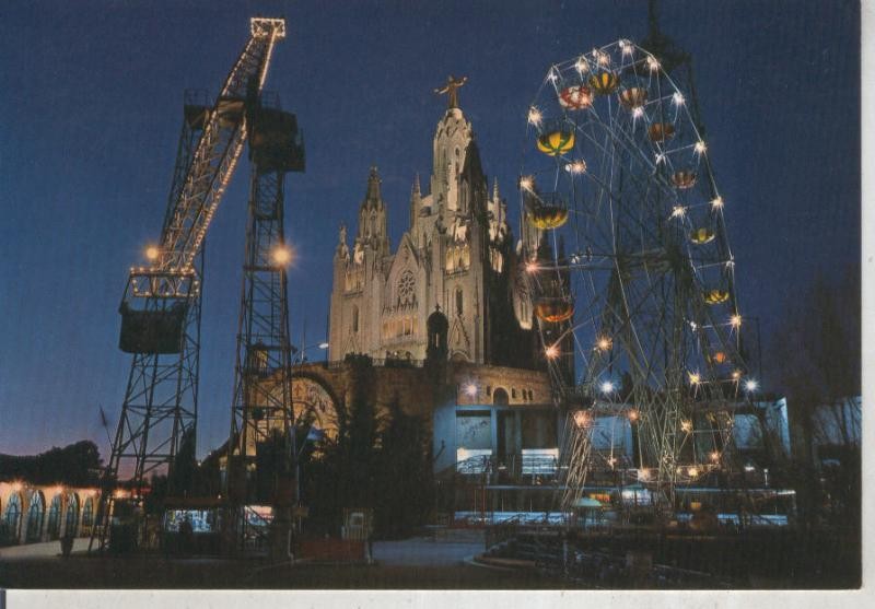 Postal 015915: Templo del Sagrado Corazon en el Tibidabo en Barcelona