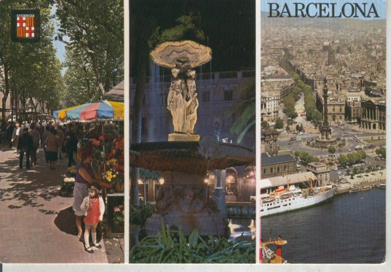 Postal 015919: Vistas varias de Barcelona