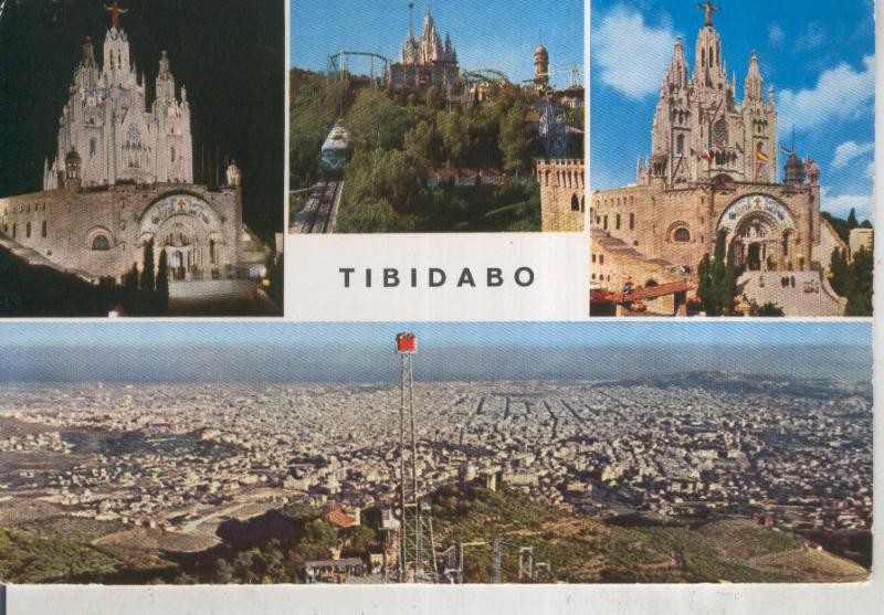 Postal 015924: Vistas varias del Tibidabo en Barcelona  