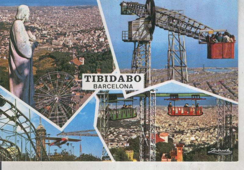 Postal 015925: Vistas varias del Tibidabo en Barcelona  