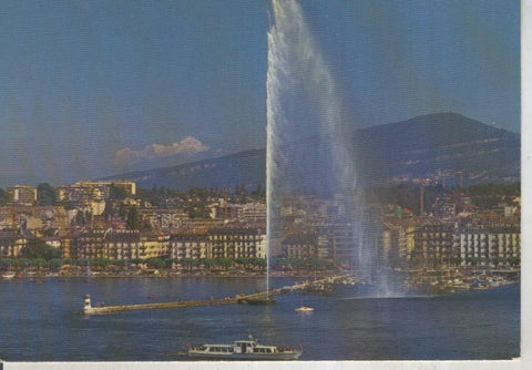 Postal 015992: Geneve, Le jet d,Eau et le Mont Blanc