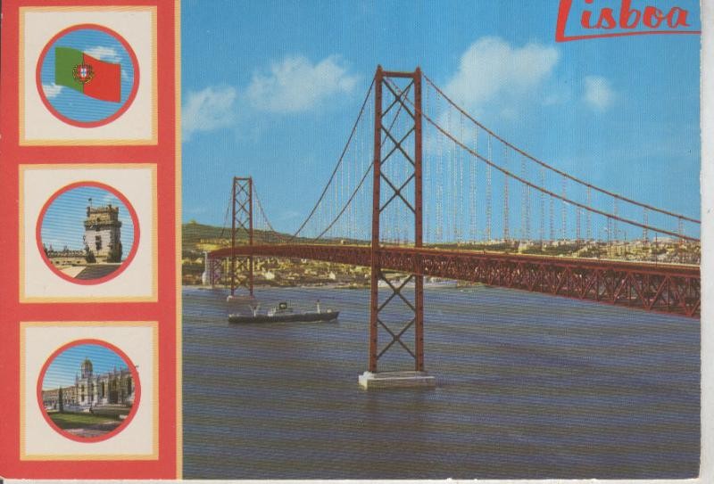 Postal 015995: Puente sobre el Tajo en Lisboa, Portugal