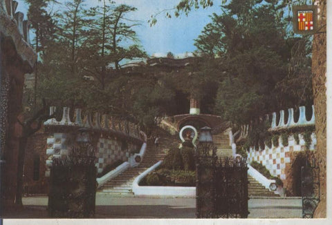 Postal 016044: Entrada al parque Guell de Barcelona