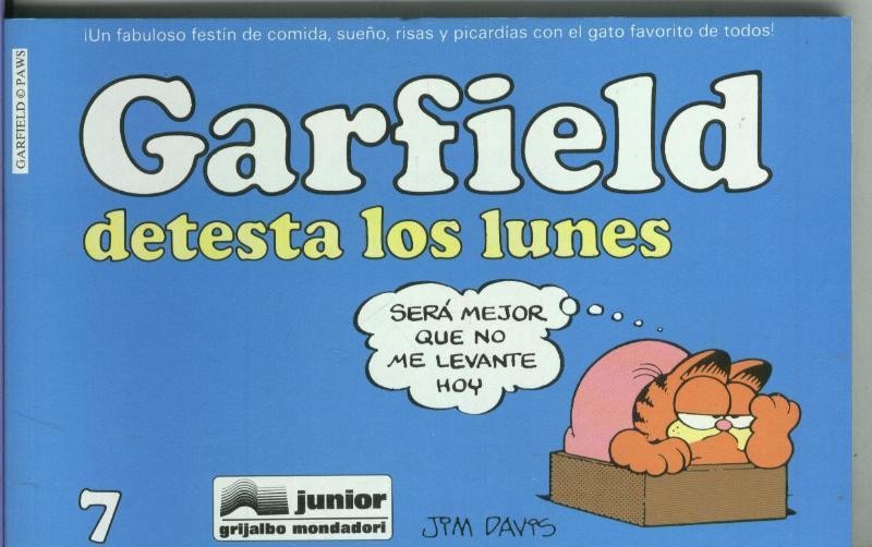 Garfield de Jim Davis numero 07: Detesta los lunes (numerado 1 en interior cubierta)