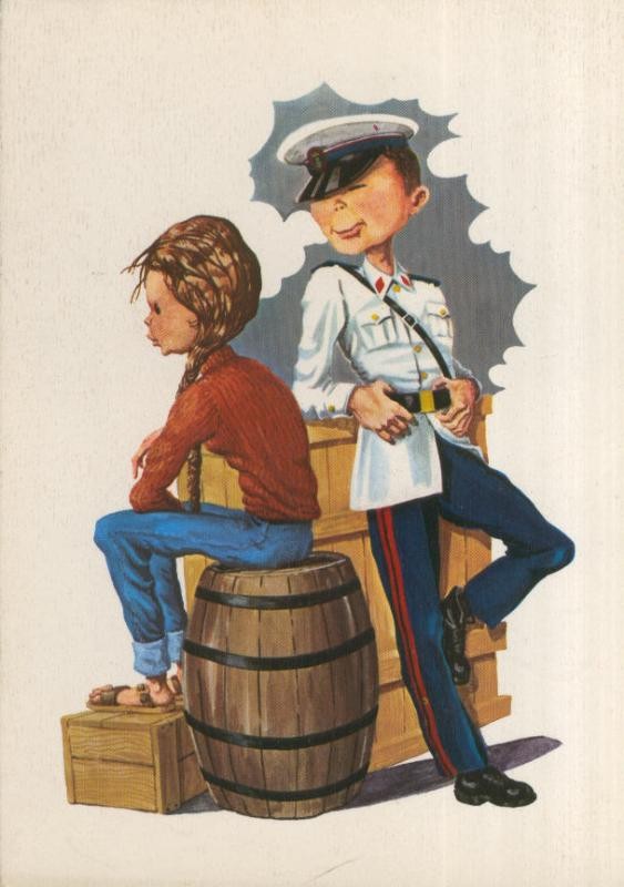 Postal 016156: Militar galanteando