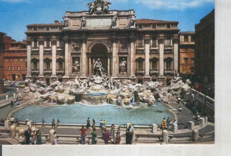 Postal 016166: Fontana de Trevi en Roma, Italia