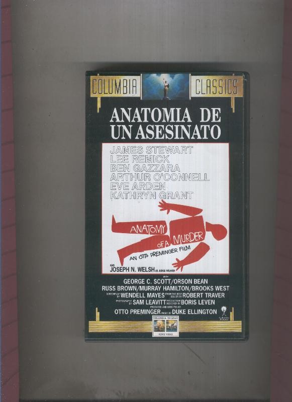 Video VHS: Anatomia de un asesinato con James Stewart