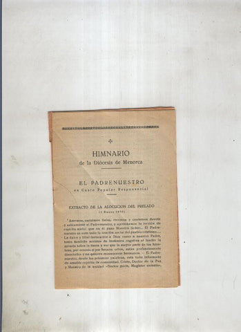 Himario de la Diocesis de Menorca. El Padrenuestro