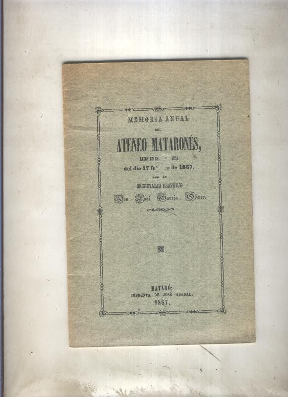 Memoria anual del Ateneo Matarones