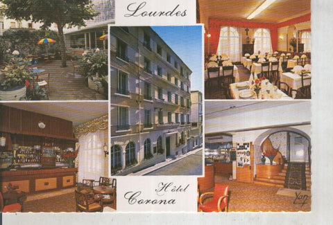 Postal 016196: Hotel Corona en lourdes