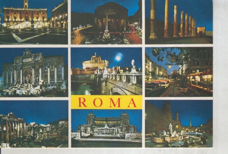 Postal 016209: Vistas nocturnas de Roma, Italia